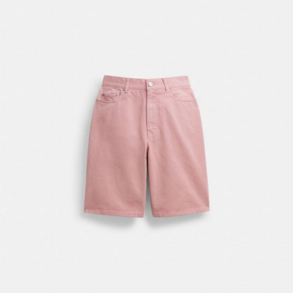 Coach Denim Skater Shorts Pink