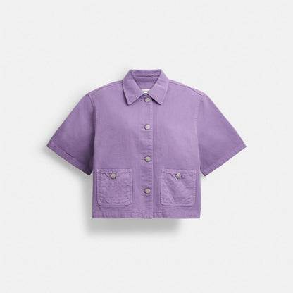 Coach Denim Short Sleeve Top Purple