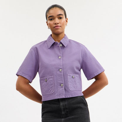Coach Denim Short Sleeve Top Purple