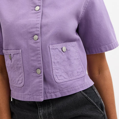 Coach Denim Short Sleeve Top Purple