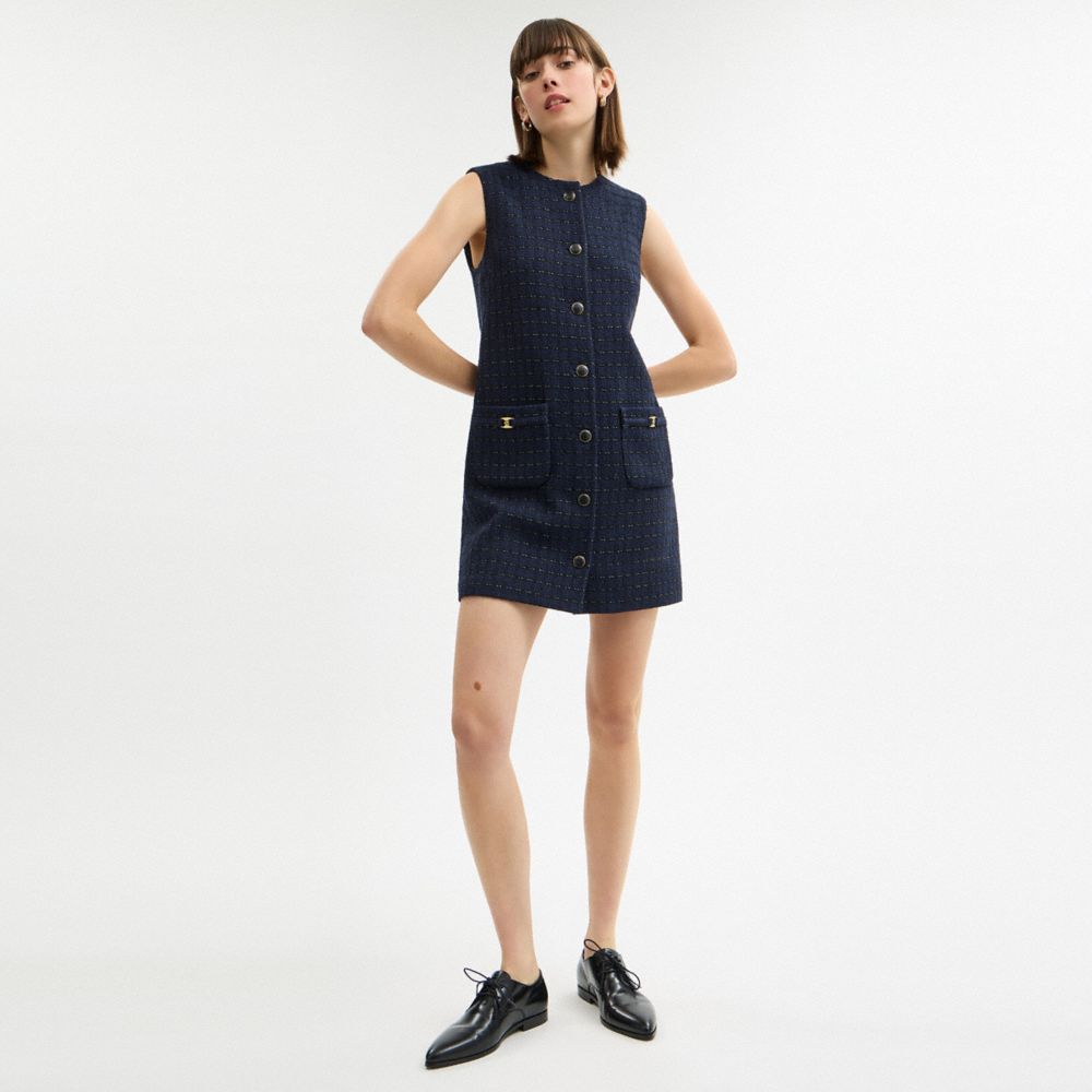 Coach Heritage C Boucle Dress Navy