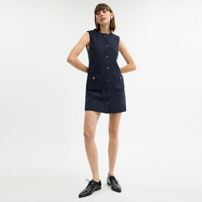 Coach Heritage C Boucle Dress Navy