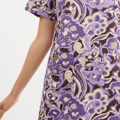 Coach Canvas T Shirt Dress In Regenerative Cotton Purple Paisley