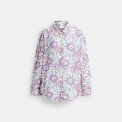 Coach Cotton Voile Shirt Purple Floral