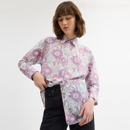 Coach Cotton Voile Shirt Purple Floral