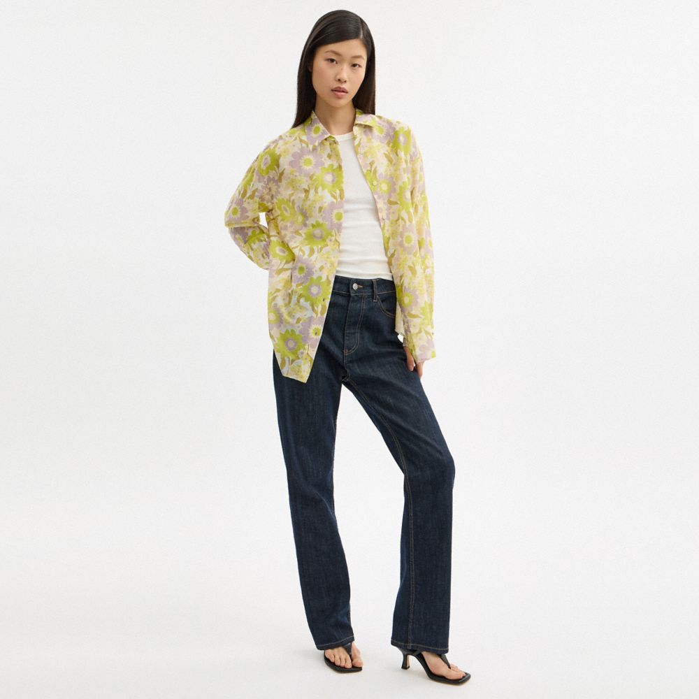 Coach Cotton Voile Shirt Yellow Floral