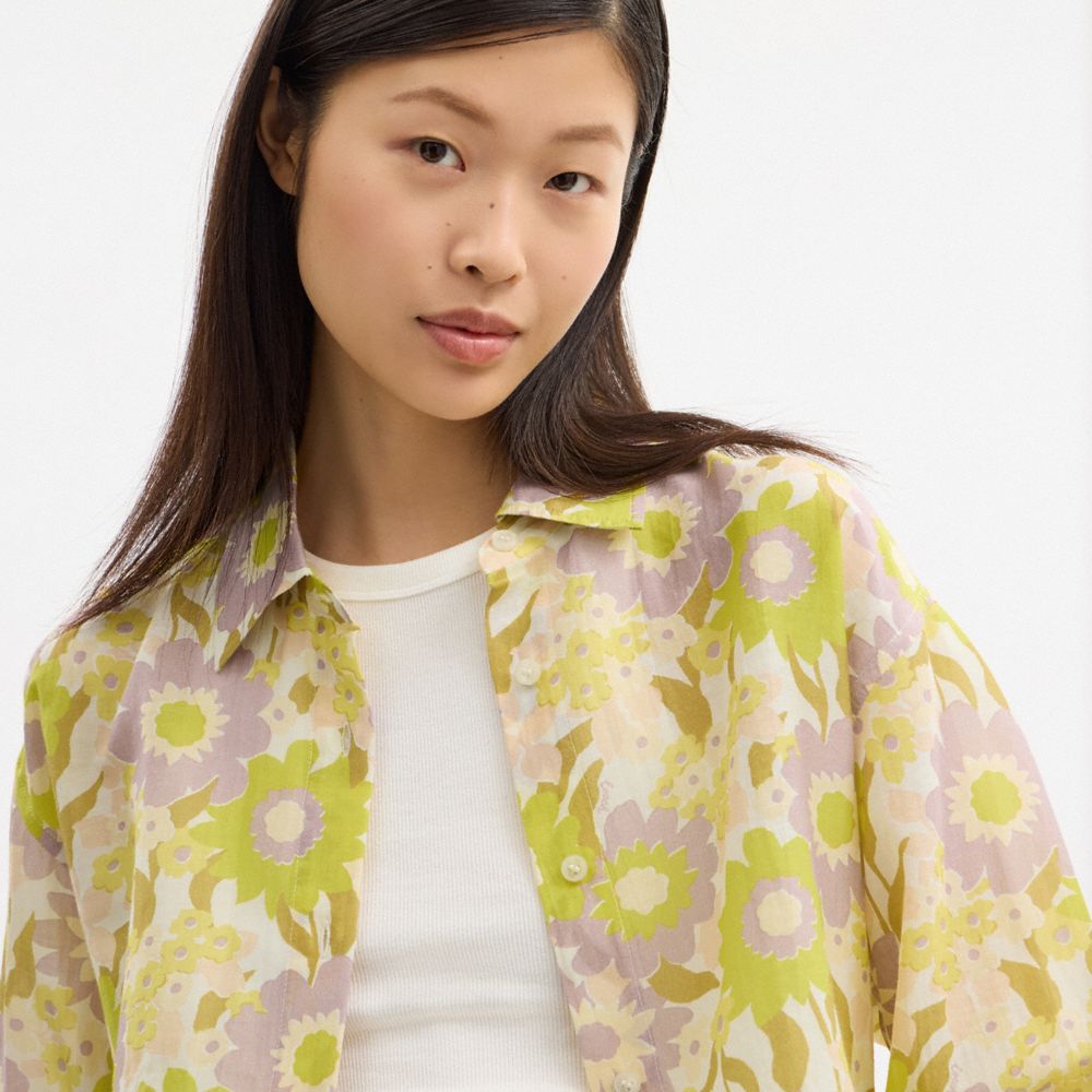 Coach Cotton Voile Shirt Yellow Floral