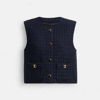 Coach Heritage C Boucle Vest Navy
