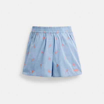Coach Floral Embroidery Boxer Shorts Blue