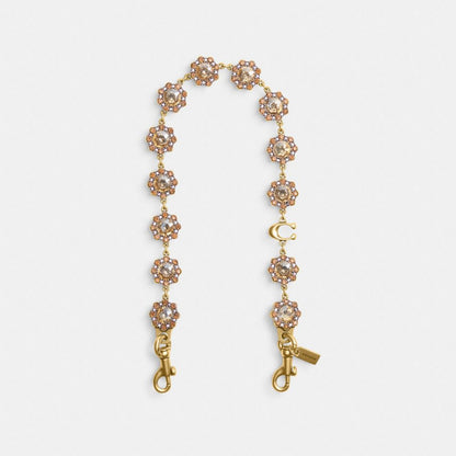 Coach Short Jewelry Chain Strap Brass Yellow Multi