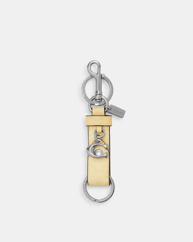 Trigger Snap Bag Charm In Signature Canvas Signature Canvas-Silver-Hay Signature Canvas-Silver-Hay