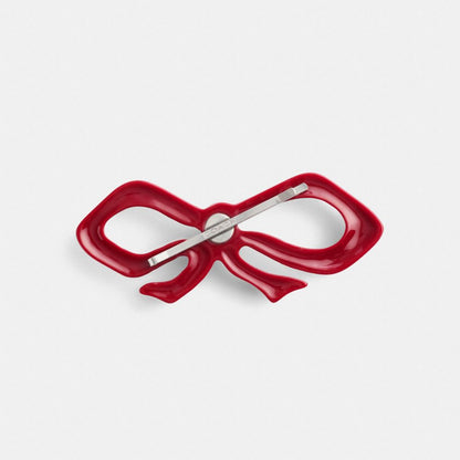 Coach Pavé Bow Barrette Silver
