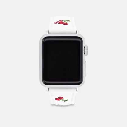 Coach Apple Watch® Strap, 38 Mm, 40 Mm And 41 Mm Cherry White
