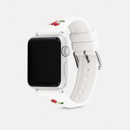 Coach Apple Watch® Strap, 38 Mm, 40 Mm And 41 Mm Cherry White