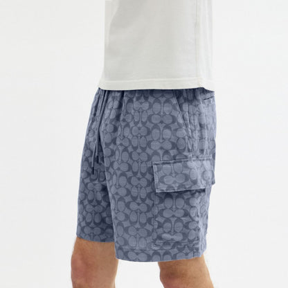 Coach Signature Camp Shorts Navy