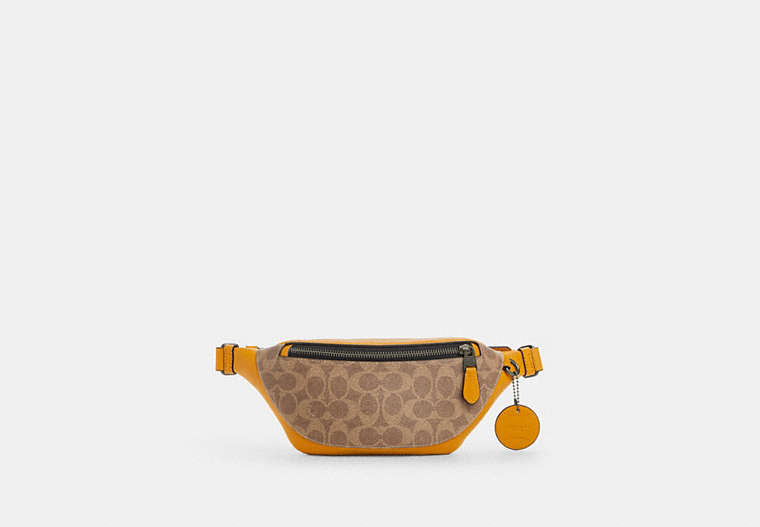 Warren Mini Belt Bag In Colorblock Signature Canvas Signature Canvas-Qb-Tan-Buttercup Signature Canvas-Qb-Tan-Buttercup