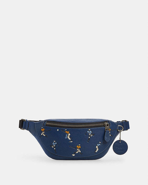 Warren Mini Belt Bag With Baseball Print Qb-Deep Blue Multi Qb-Deep Blue Multi