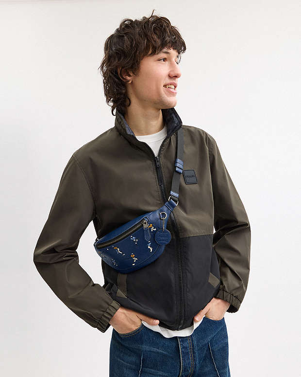Warren Mini Belt Bag With Baseball Print Qb-Deep Blue Multi Qb-Deep Blue Multi