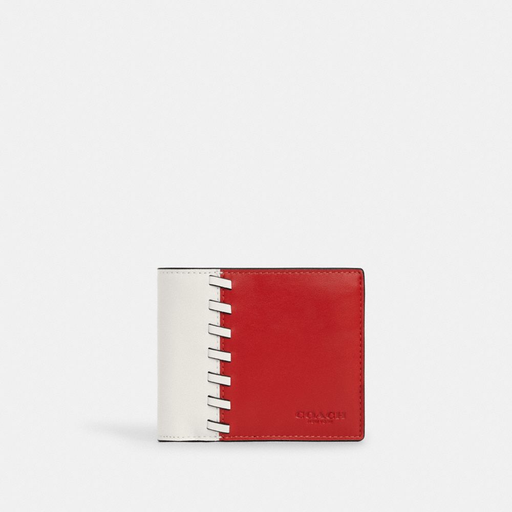 3 In 1 Wallet With Whipstitch Smooth Leather-Sport Red-Chalk Smooth Leather-Sport Red-Chalk