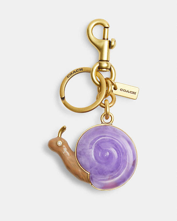 Snail Bag Charm Brass-Purple Multi Brass-Purple Multi