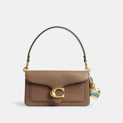 Coach Heart Bag Charm Brass Multi