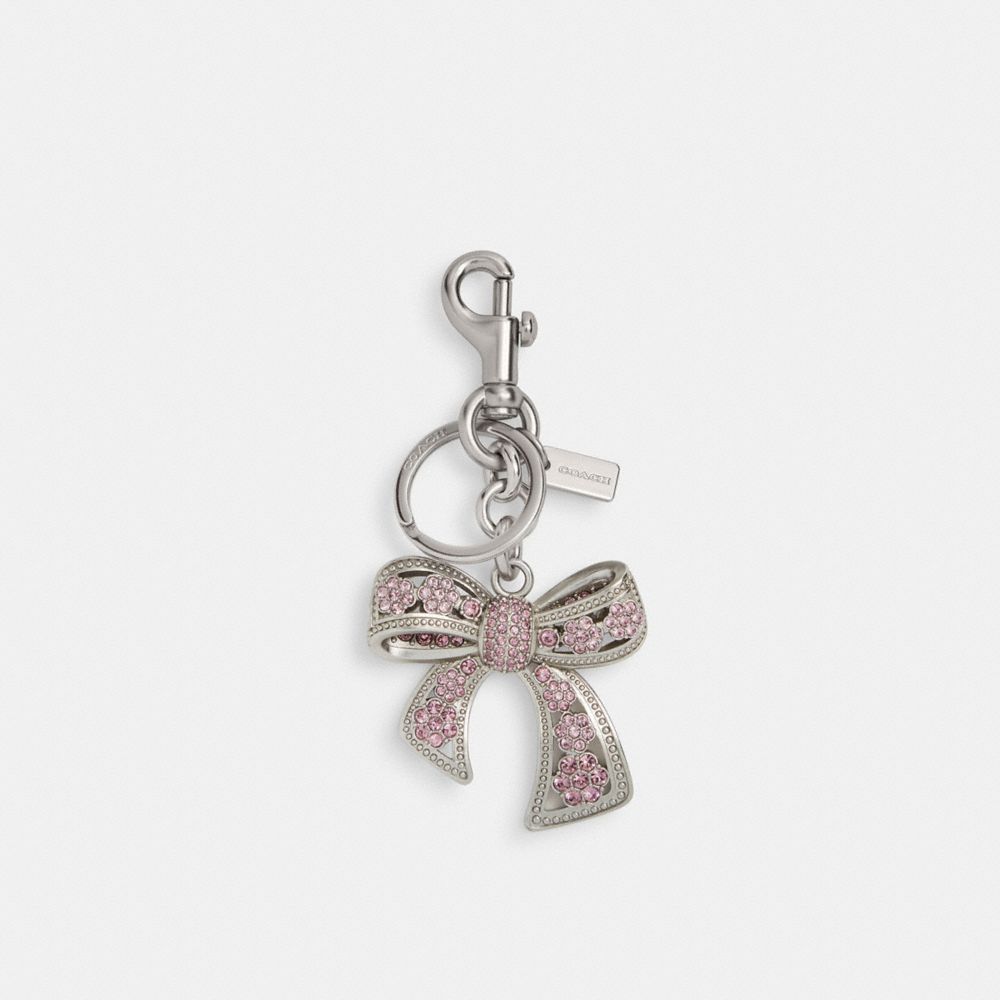 Coach Bow Bag Charm Silver Purple