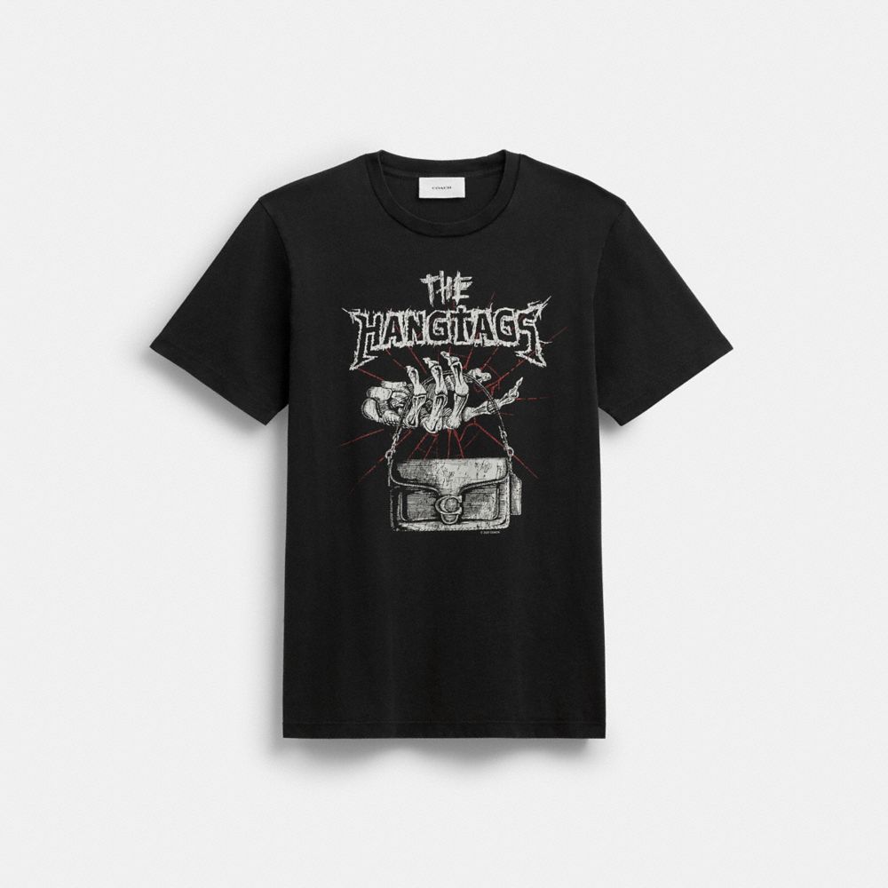 Coach The Hangtags Heavy Metal T Shirt In Organic Cotton Black