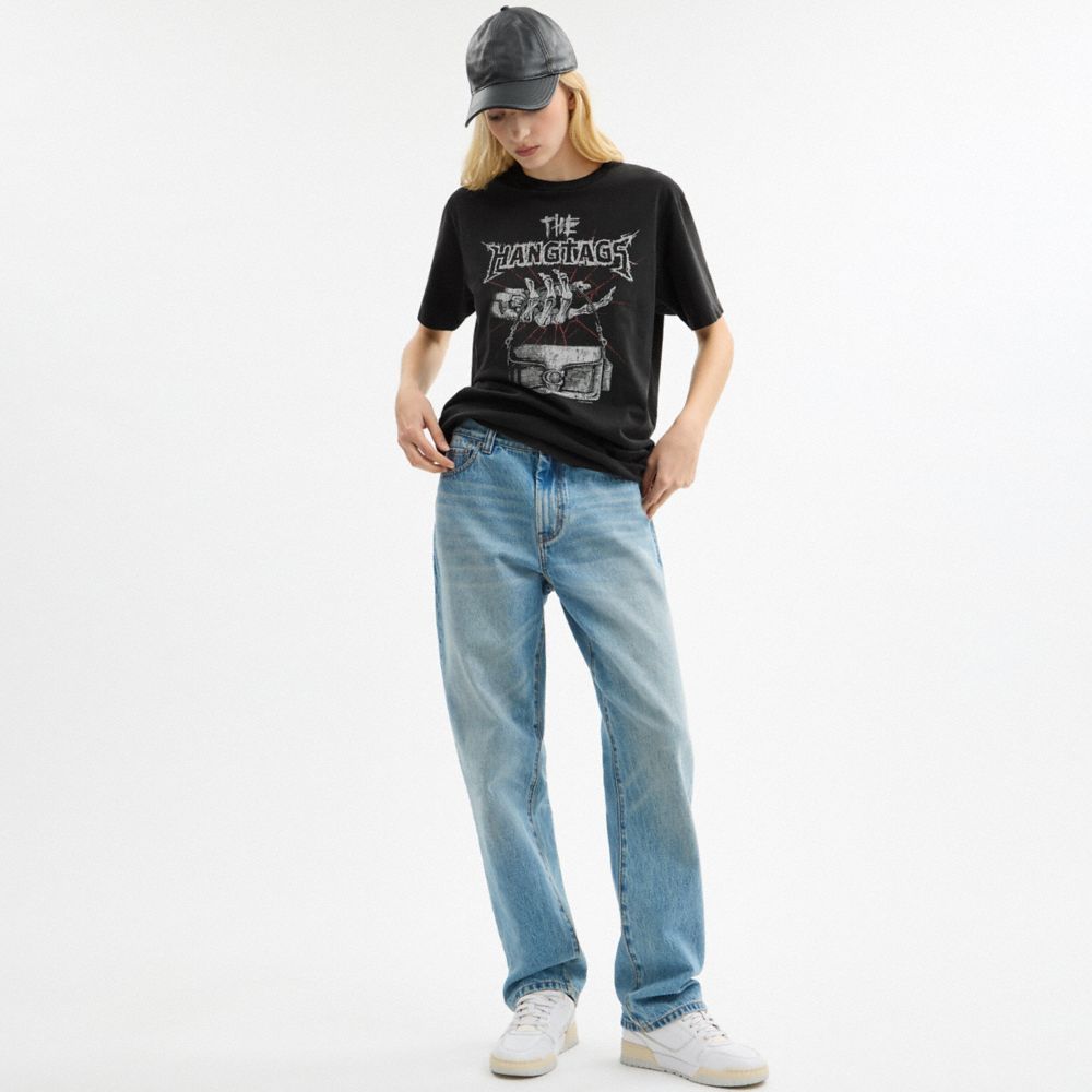 Coach The Hangtags Heavy Metal T Shirt In Organic Cotton Black