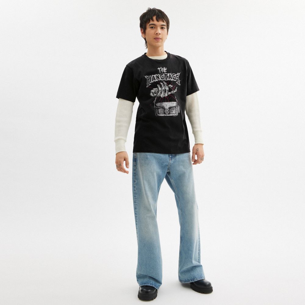 Coach The Hangtags Heavy Metal T Shirt In Organic Cotton Black