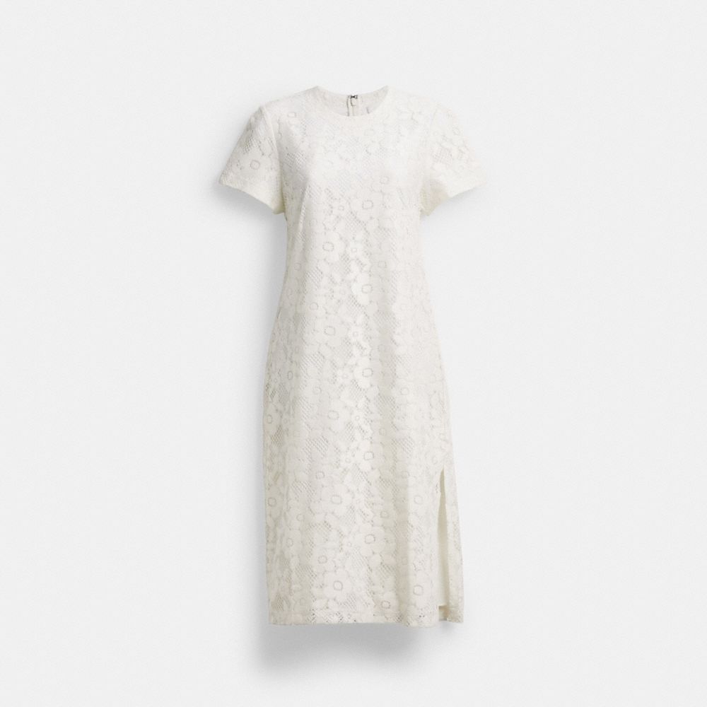 Coach Lace T Shirt Dress White