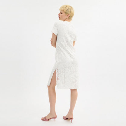 Coach Lace T Shirt Dress White