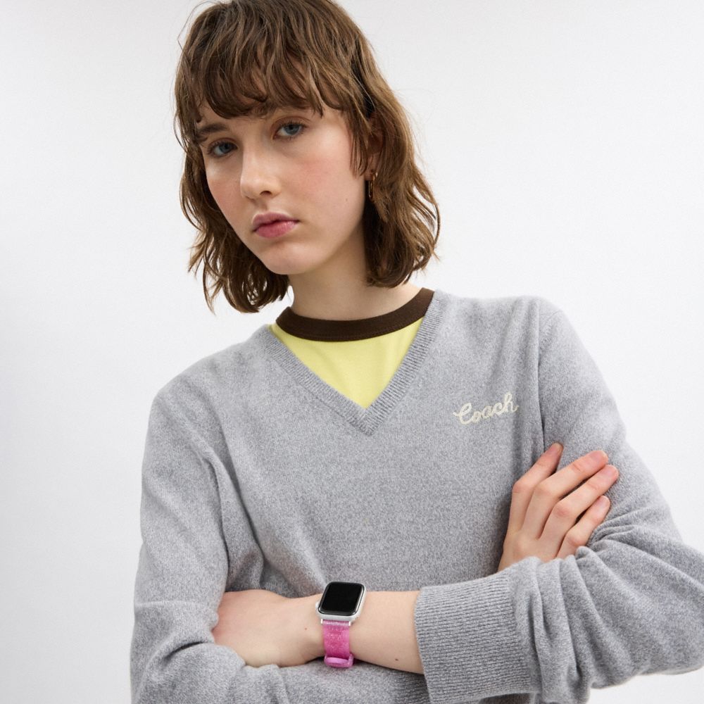 Coach Apple Watch® Strap, 38 Mm, 40 Mm And 41 Mm Fuschia