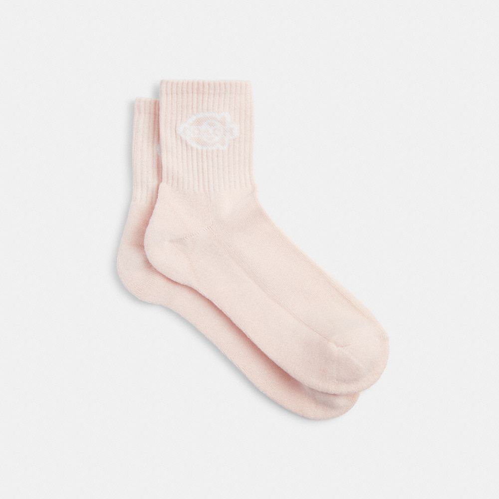 Coach Soho Quarter Crew Socks Blush