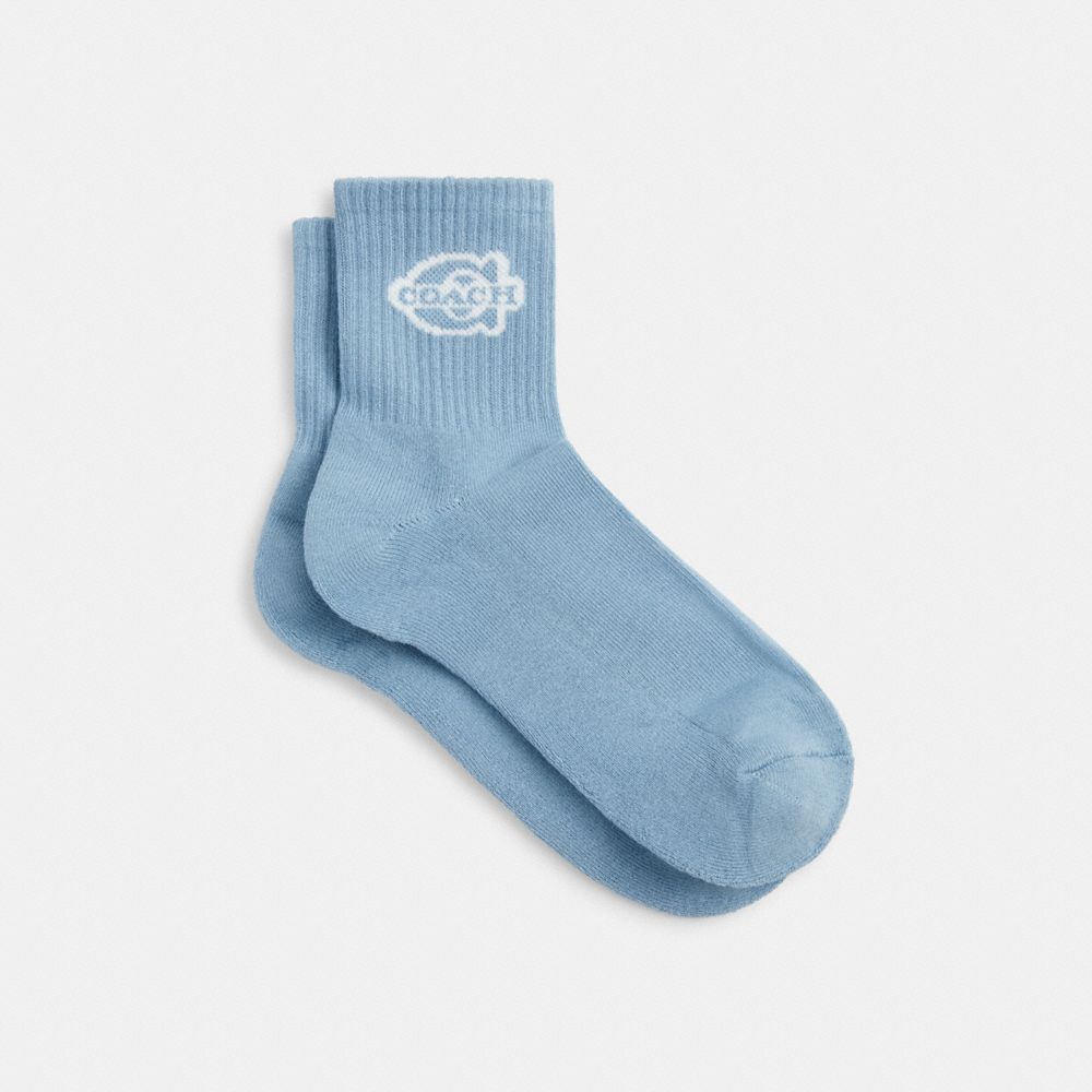 Coach Soho Quarter Crew Socks Bluebell