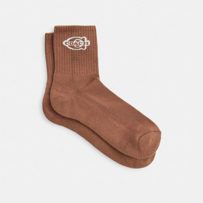 Coach Soho Quarter Crew Socks Sable