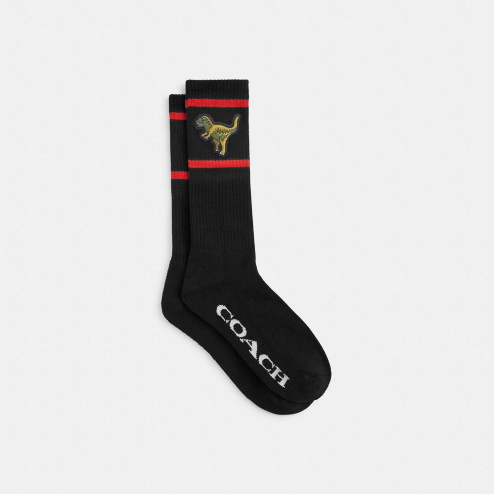 Coach Rexy Calf Socks Black
