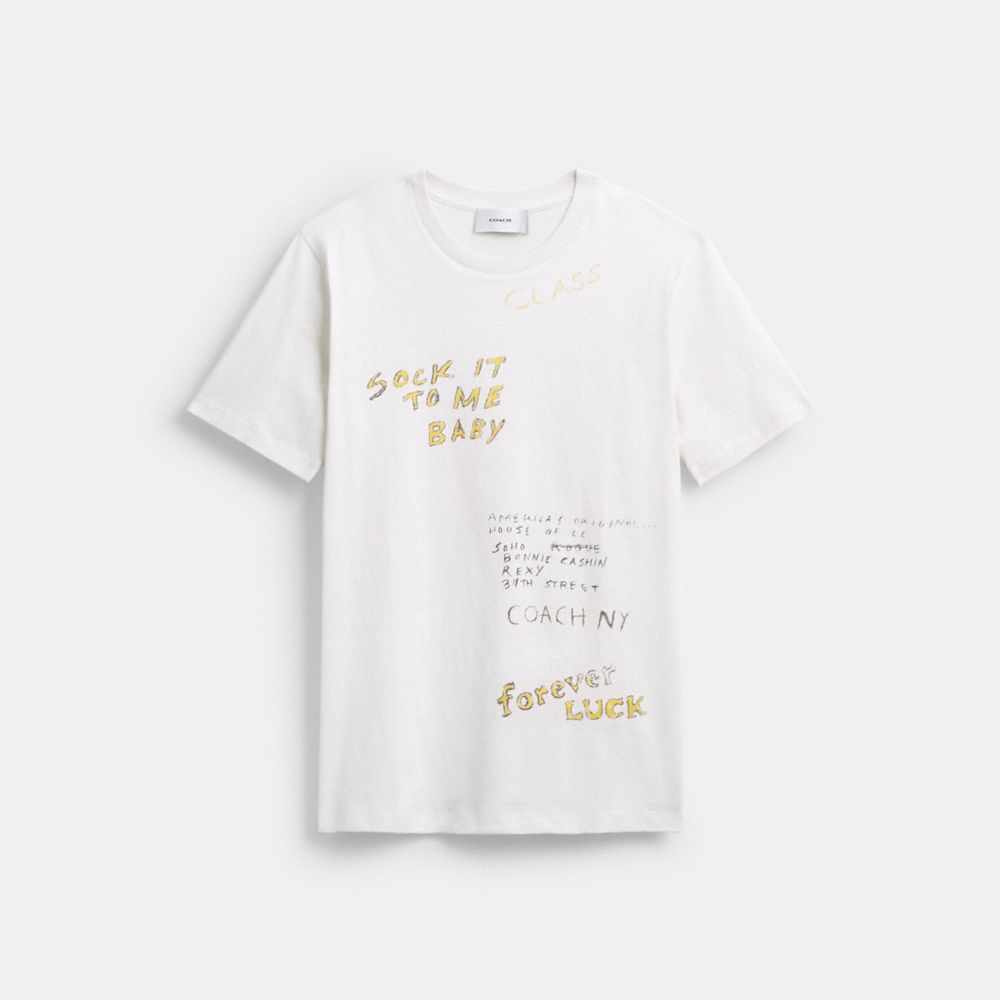 Coach Sketch Print T Shirt White