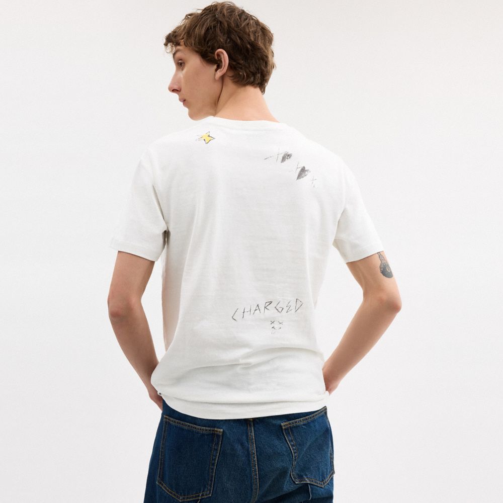 Coach Sketch Print T Shirt White