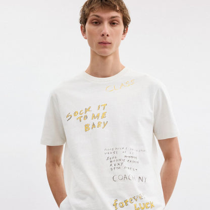 Coach Sketch Print T Shirt White