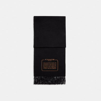 Coach Embroidered Patch Cashmere Muffler Black