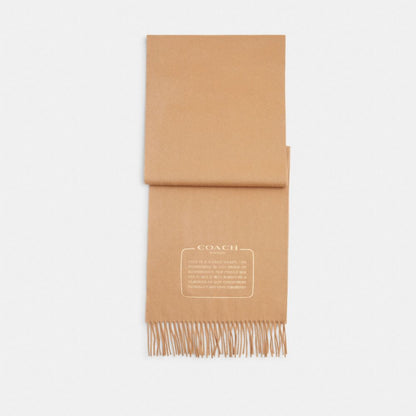 Coach Embroidered Patch Cashmere Muffler Camel Camel