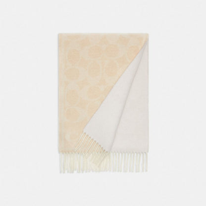 Coach Reversible Signature Cashmere Muffler Chalk