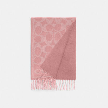 Coach Reversible Signature Cashmere Muffler True Pink
