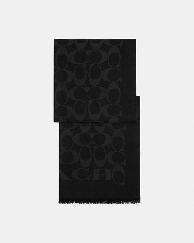 Signature Wrap Wool Silk Blend-Black Wool Silk Blend-Black