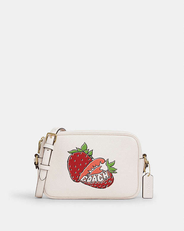 Jamie Camera Bag With Strawberry Graphic Gold-Chalk Multi Gold-Chalk Multi