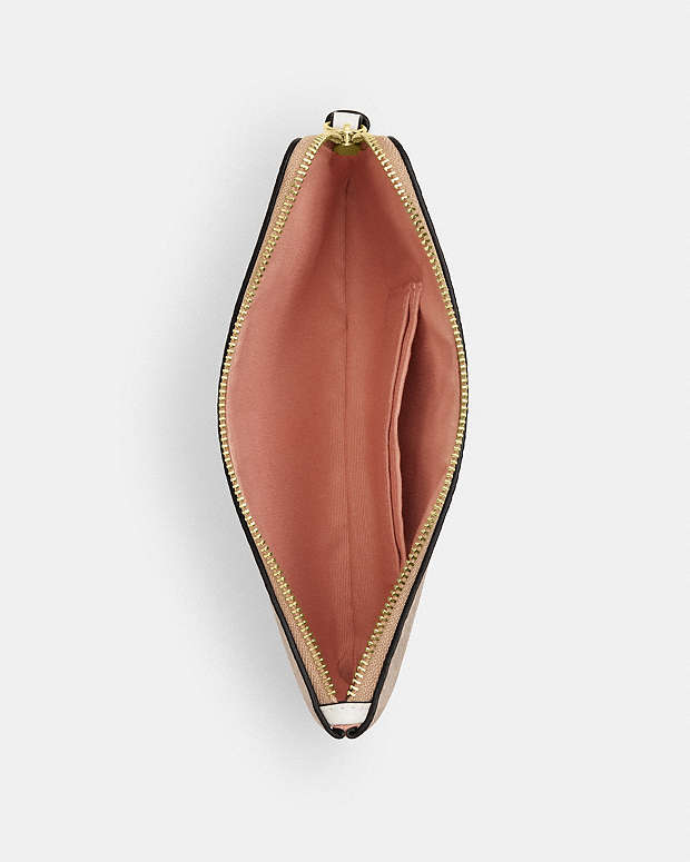Large Corner Zip Wristlet In Signature Canvas Gold-Sand Multi Gold-Sand Multi