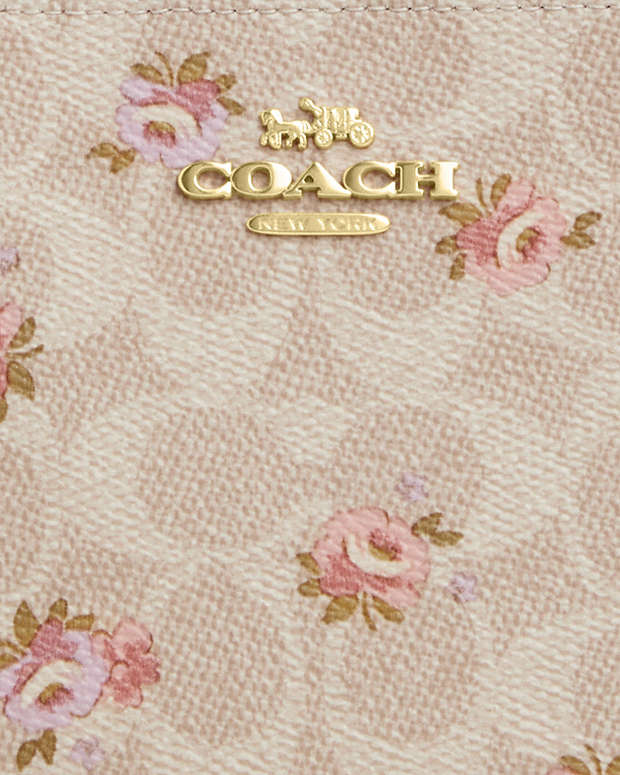 Large Corner Zip Wristlet In Signature Canvas Gold-Sand Multi Gold-Sand Multi