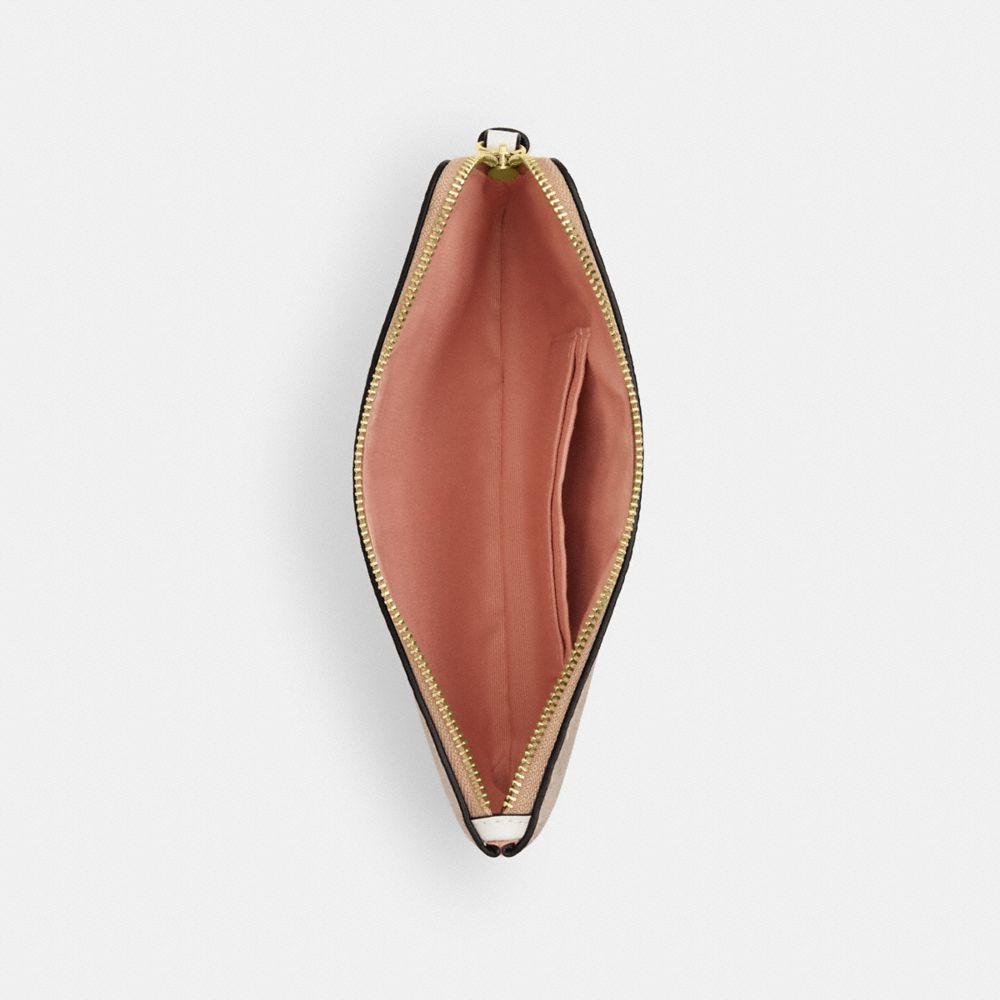 Large Corner Zip Wristlet In Signature Canvas Gold-Sand Multi Gold-Sand Multi