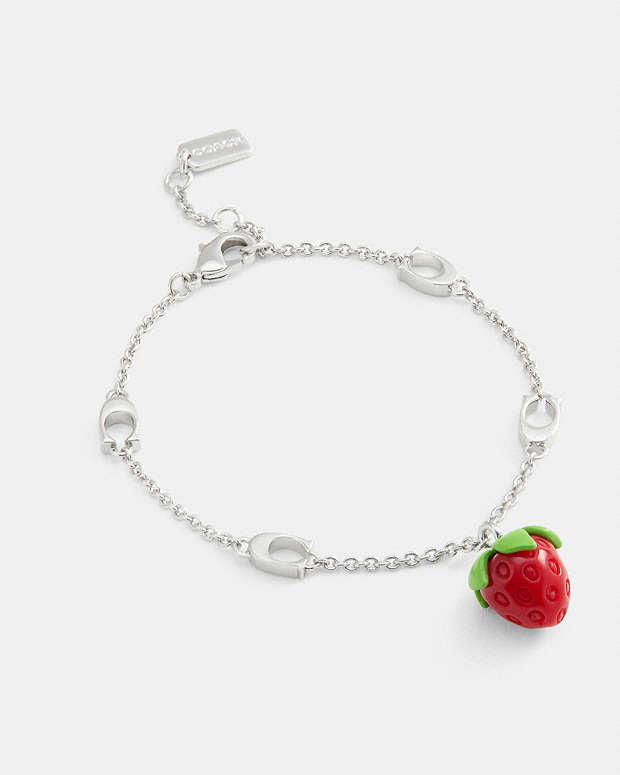 Strawberry Charm Bracelet Silver-Multi Silver-Multi