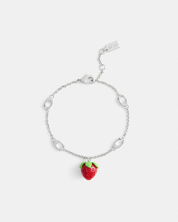 Strawberry Charm Bracelet Silver-Multi Silver-Multi